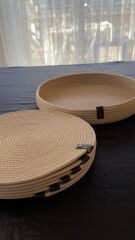 Parlak Bej 35 cm. 6 ad. Supla ve 1 ad. Saklama Sepetli Set