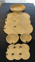 Parlak Gold 35 cm. 6 ad. Supla ve 1 ad. Saklama Sepetli Set