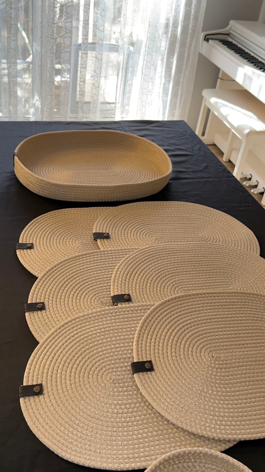 Parlak Bej Oval 6 ad. Supla ve 1 ad. Saklama Sepetli Set