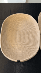 Parlak Bej Oval 6 ad. Supla ve 1 ad. Saklama Sepetli Set
