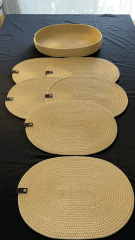 Parlak Gold Oval 6 ad. Supla ve 1 ad. Saklama Sepetli Set