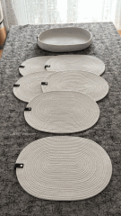 Parlak Beyaz Oval 6 ad. Supla ve 1 ad. Saklama Sepetli Set