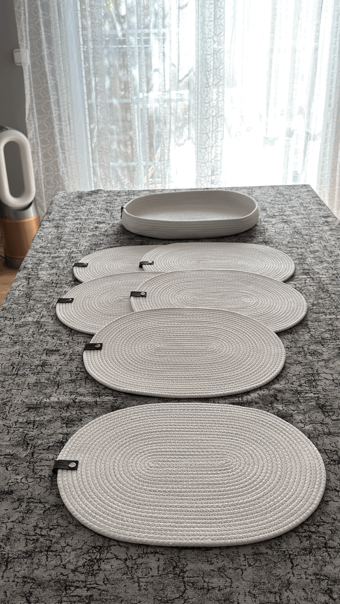 Parlak Beyaz Oval 6 ad. Supla ve 1 ad. Saklama Sepetli Set