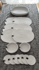 Parlak Beyaz Oval 6 ad. Supla ve 1 ad. Saklama Sepetli Set