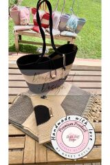2li Takım Plaj Çantası , El Çantası Clutch, Totebag, Kadın Çanta, Yazlık, Hediyelik siyah Tek Ebat
