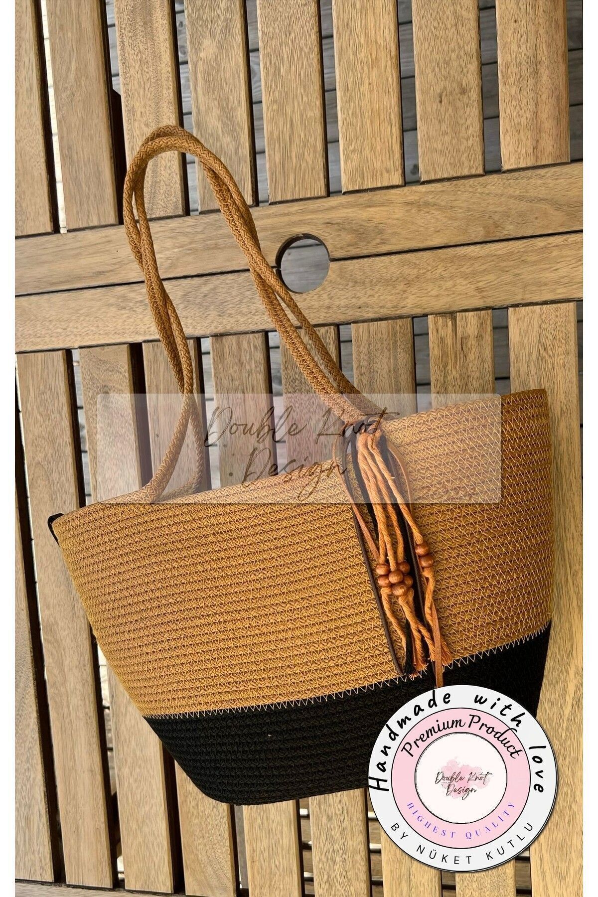 Kahve & Siyah Plaj Çantası
