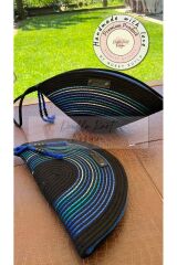 Siyah & Mavi 2li Set D Clutch + V Clutch  Makyaj , Portföy Çanta