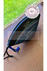 Siyah & Mavi V Clutch El Çantası Makyaj Çantası