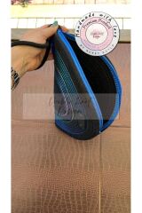 Siyah & Mavi D Clutch Portföy Çanta