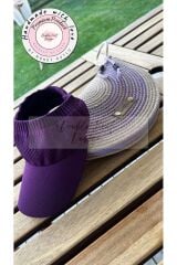 Fosforo Mor 2li Kep Şapkalı Set D Clutch Portföy Çanta
