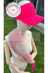 Fosforo Pembe 2li Kep Şapkalı D Clutch Portföy Çanta