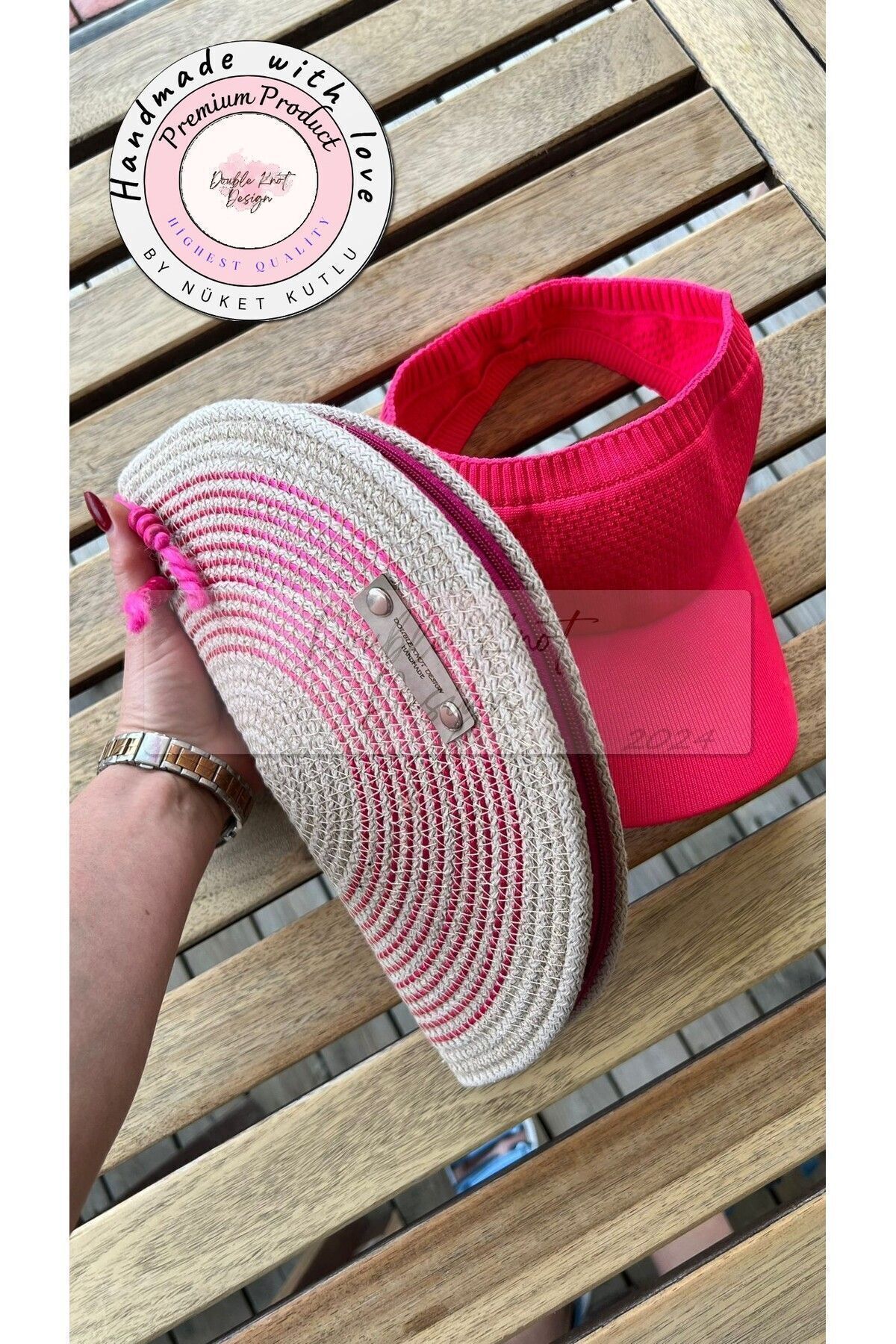 Fosforo Pembe 2li Kep Şapkalı D Clutch Portföy Çanta
