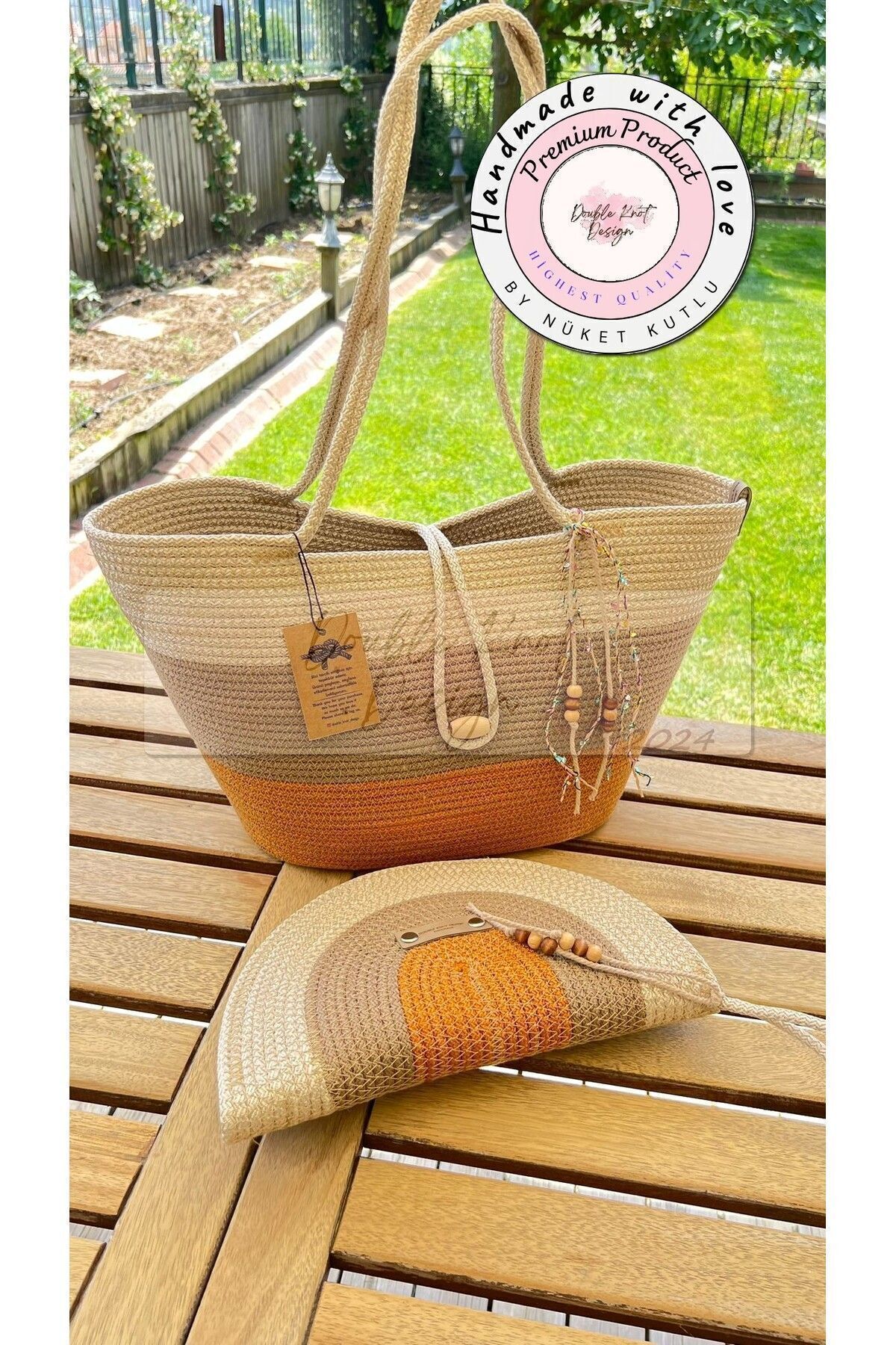 Mare 2li Takım Plaj Çantası , El Çantası Clutch
