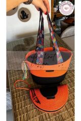 Gypsy 2li Takım Plaj Çantası , El Çantası Clutch Turuncu