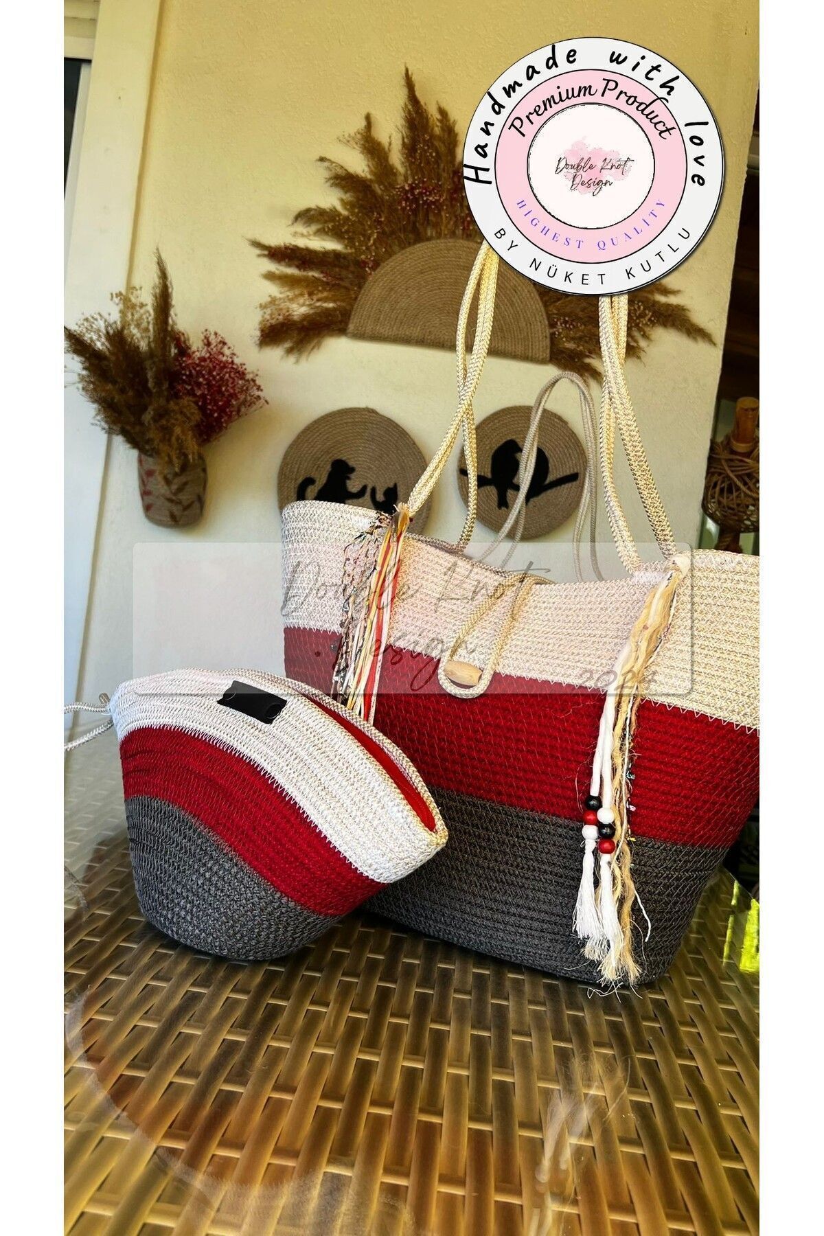 Mare 2li Takım Plaj Çantası , El Çantası Clutch