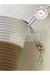 Bej & Beyaz D Clutch Portföy Çanta