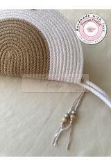 Bej & Beyaz D Clutch Portföy Çanta
