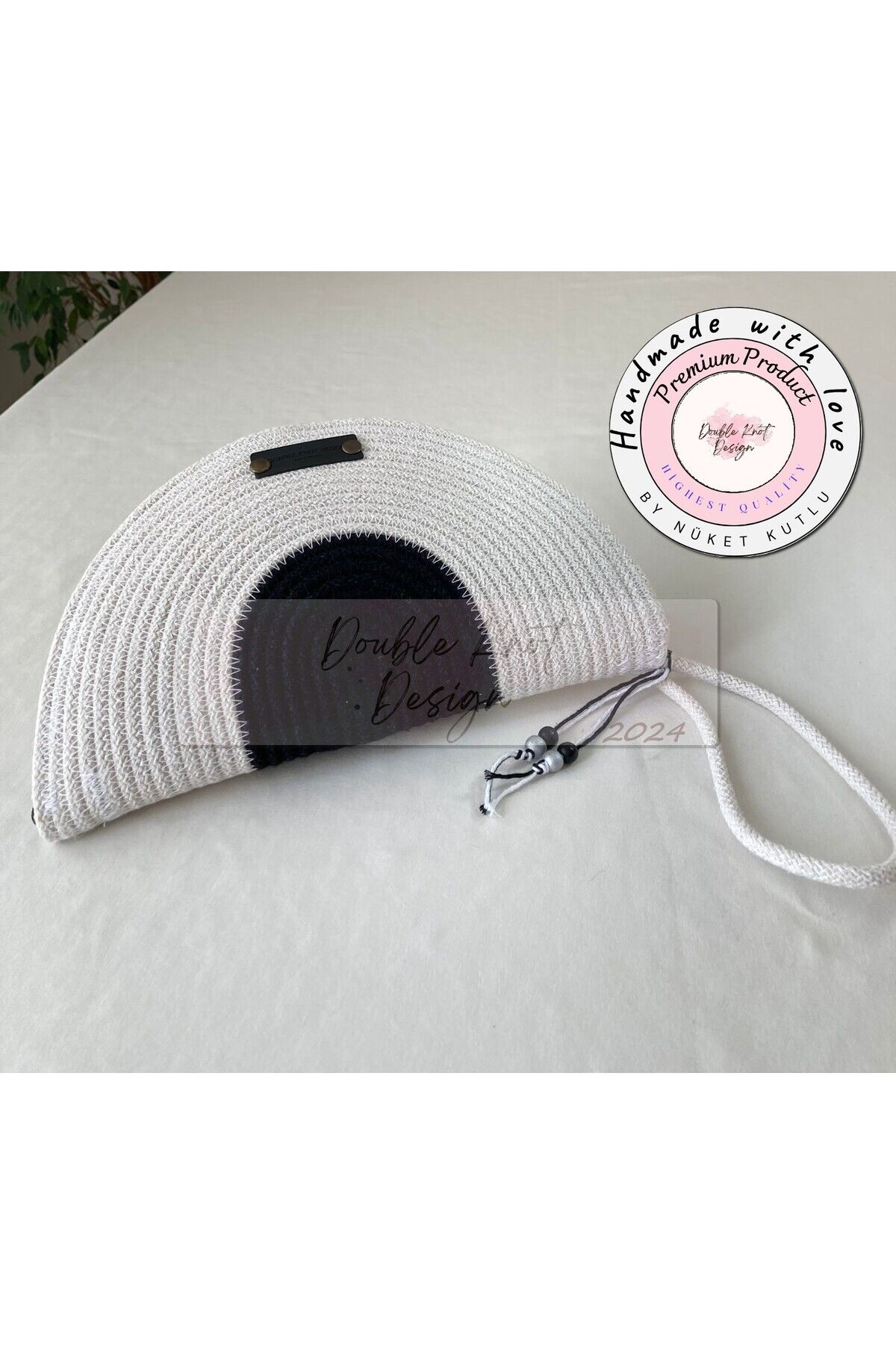 Siyah & Beyaz D Clutch Portföy Çanta