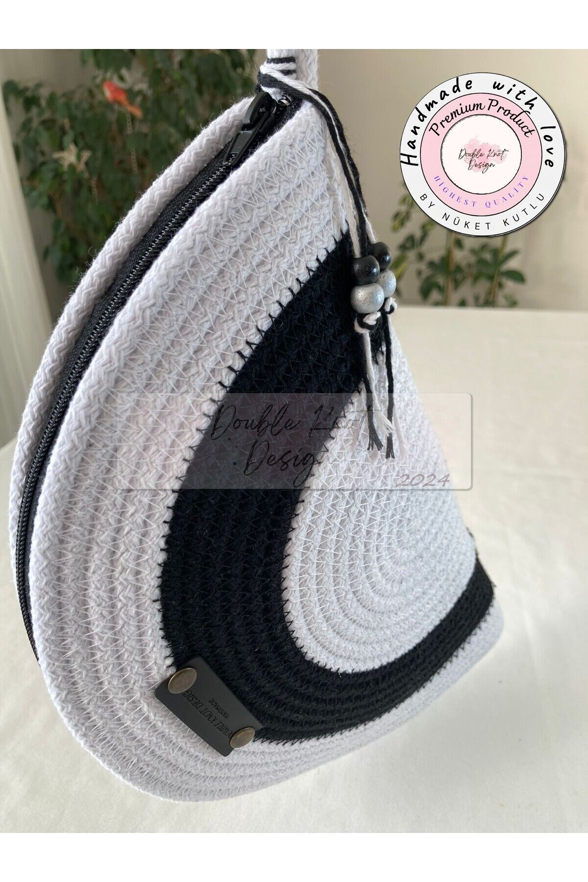 Siyah & Beyaz D Clutch Portföy Çanta