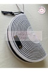 Beyaz & Siyah D Clutch Portföy Çanta