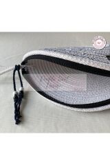 Beyaz & Siyah D Clutch Portföy Çanta