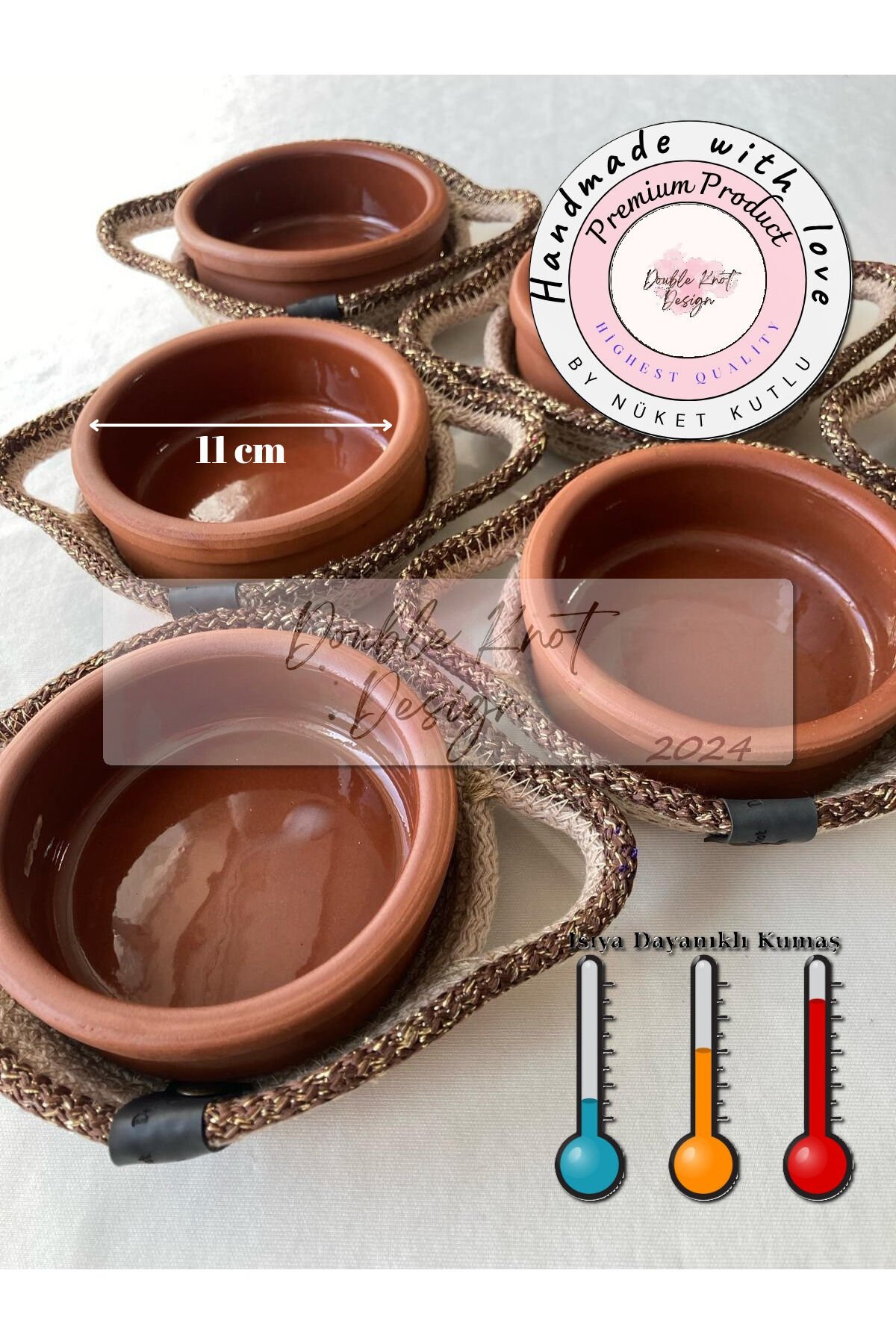 6 Adet Nihale Sepet, Güveç Kabı / Borcam Kabı