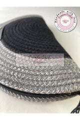 Siyah & Gümüş  D Clutch Portföy Çanta