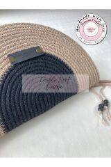 Bej & Siyah D Clutch Portföy Çanta