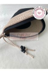 Bej & Siyah D Clutch Portföy Çanta