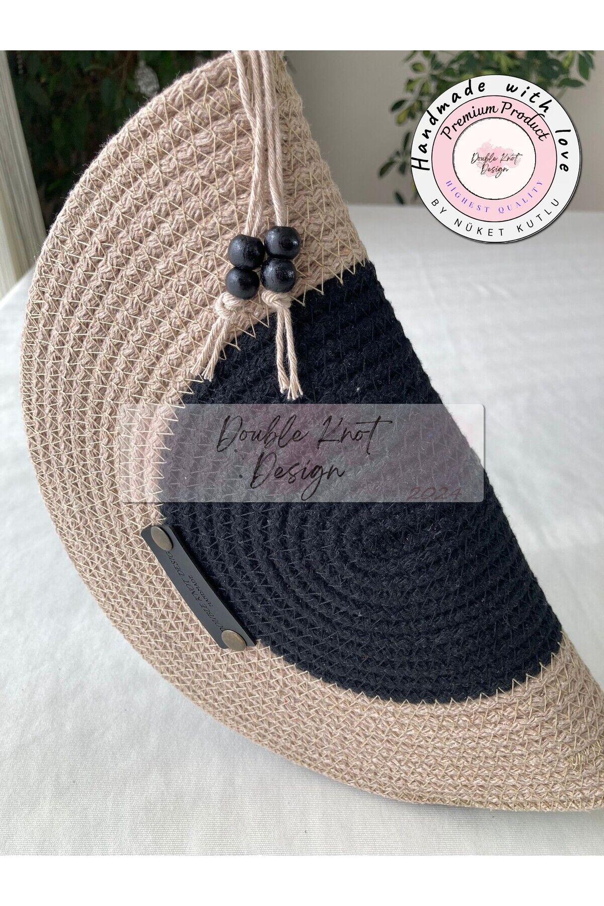 Bej & Siyah D Clutch Portföy Çanta