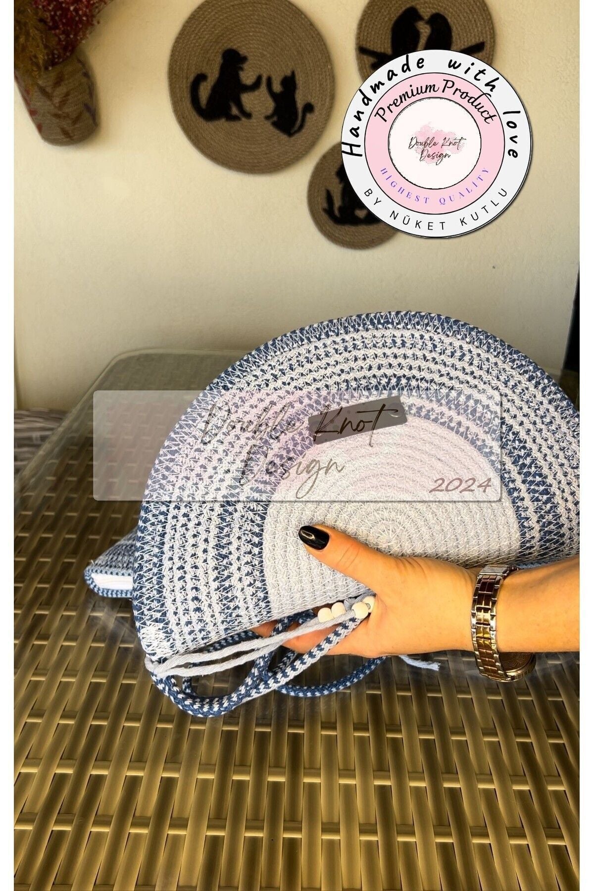 Degrade Mavi D Clutch Portföy Çanta