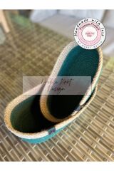 2li Oval Ekmek Sepeti - Organizer - Haki