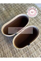 2li Oval Ekmek Sepeti - Organizer - Kahve