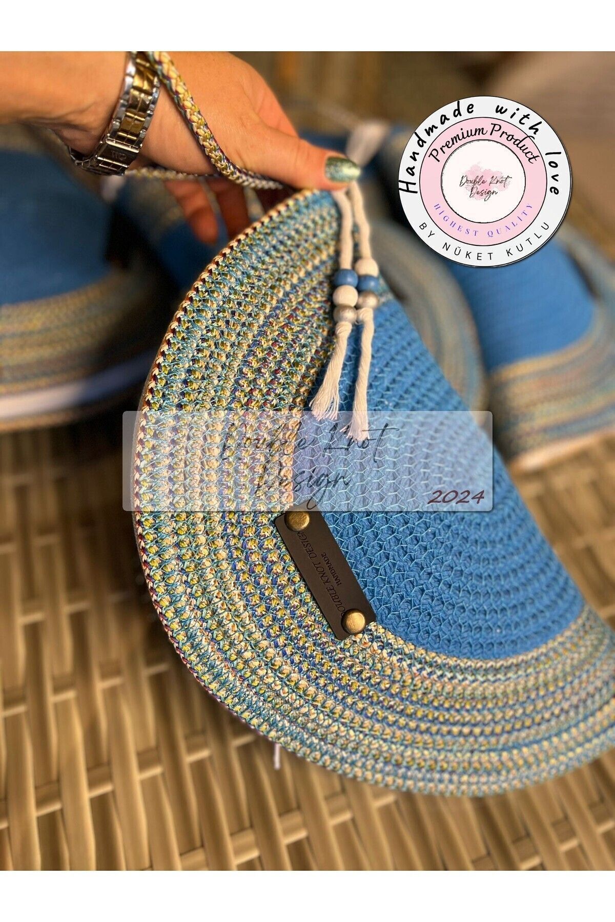 Turkuaz Mavi D Clutch Portföy Çanta