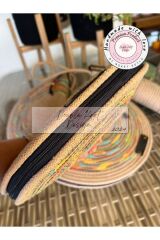 Bej Çok renkli D Clutch Portföy Çanta