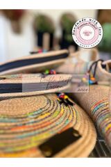 Bej Çok renkli D Clutch Portföy Çanta