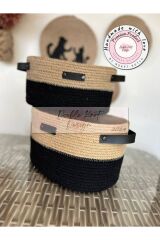 2li Jüt Oval Hasır Sepet Takımı